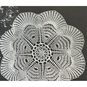 Vintage 1960's Pricilla Doily Crochet Pattern PINAPPLE DELIGHT Irish Lace 16"